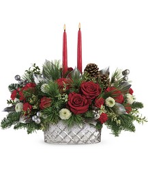 Teleflora's Merry Mercury Centerpiece from Gilmore's Flower Shop in East Providence, RI
